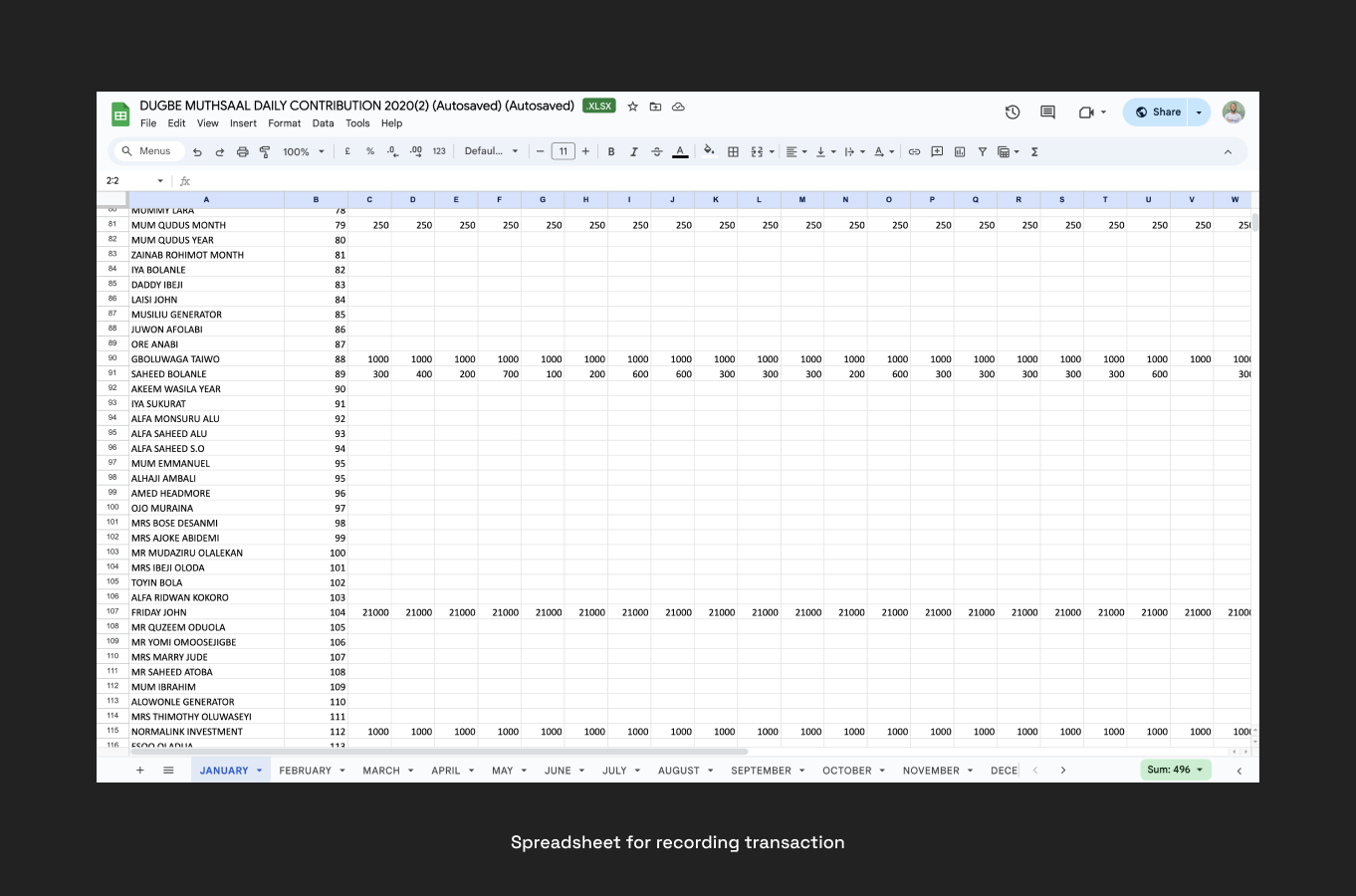 Muthsaal excel sheet